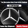 For Mercedes Benz Chrome Black 3D Mirror Emblem For Mercedes Benz A B C E S GLA GLB GLC GLE GLS GLK SLK SL ML-Class Front Grille