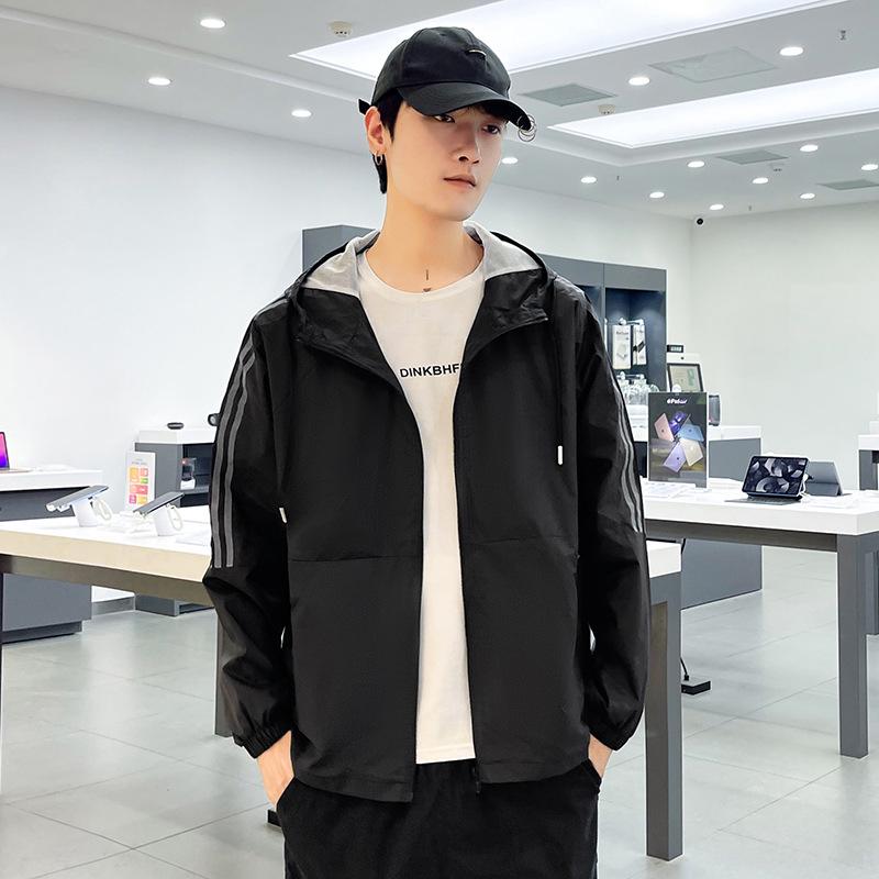 Мужской повседневный тренч с капюшоном большого размера - Осенняя куртка из нейлона 40D свободного кроя