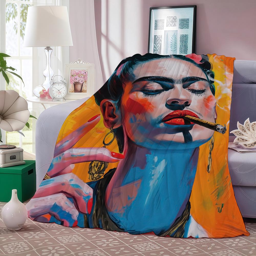 F-Frida K-Kahlo Art Blanket Warm And Soft Suitable For Bedroom Living Room Sofa Bed Office Travel Camping