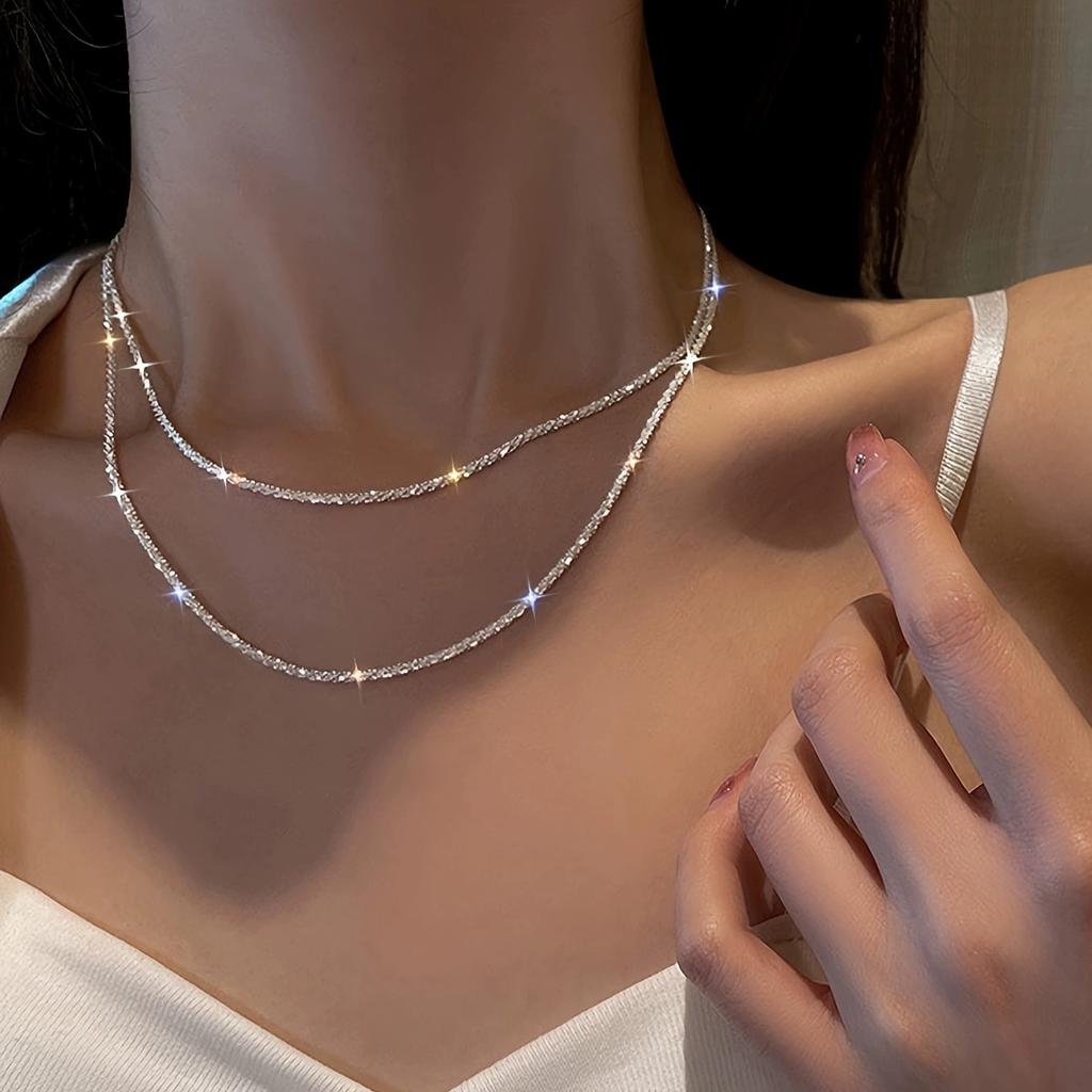 Men's 1 Piece Suitable for Daily Decoration Chain Women Minimalist Necklace Sparkling Necklace Accessories