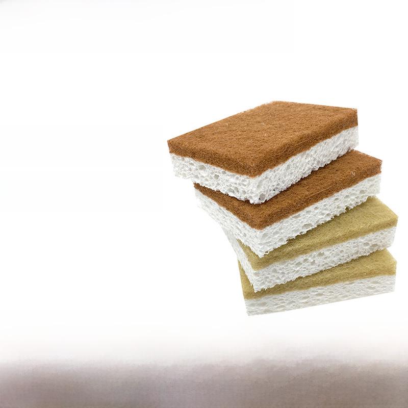 Натуральная губка для мытья посуды из сизаля и кокосового волокна - Экологичная мочалка из хлопка и древесной целлюлозы для уборки кухни