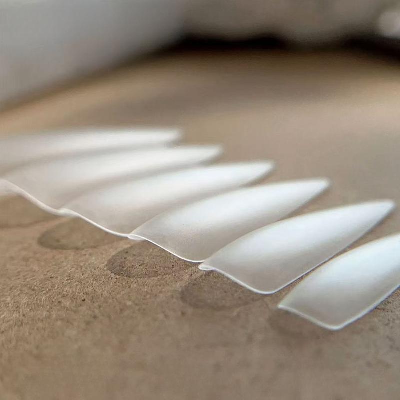 240 шт./набор Накладные ногти Новая версия Тонкие накладки для ногтей из твердой резины Полная наклейка Высокая и половинная накладка Супертонкие накладки для ногтей