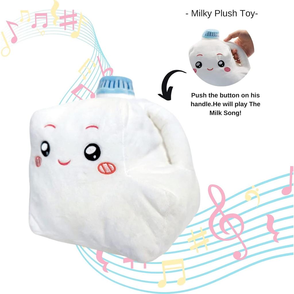 Млечный плюшевый зверек, плюшевый зверек Фокси и квадратный с поющим голосовым ящиком, сладкая плюшевая кукла, мягкая набивка, поющий голосовой ящик