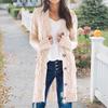 Women's Long-Sleeved Cardigan: Chunky Knit Long Coat