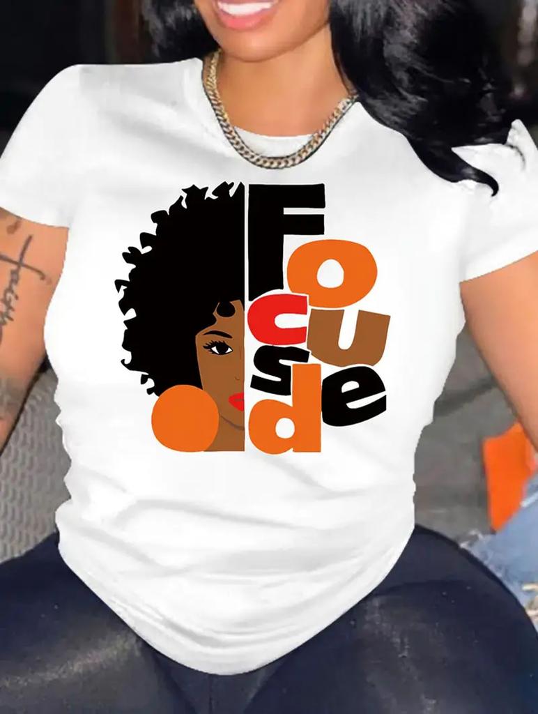 Шикарная женская хлопковая футболка белого цвета с короткими рукавами и разнообразным индивидуальным узором, круглый вырез