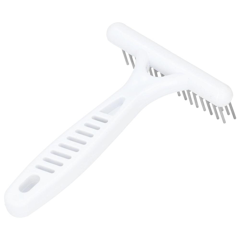 Metal Pins Pet Dematting Rake White Undercoat Rake Double Row Rake Comb Large Breed Dogs