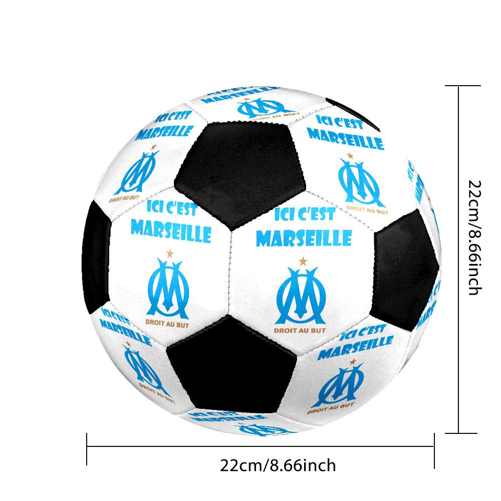 Olympique Marseille Soccer Ball Size 5 Colorful Machine Stitched PVC Competition Ready Durable High-Bounce