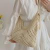 Knitted Retro Shoulder Bag with Inner Pocket – Fashionable Woven Commuter Handbag