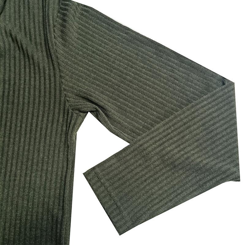 Men's Knitting Bottom Shirt Fashion High Neck Long Sleeve Fitting Versatile T-shirt