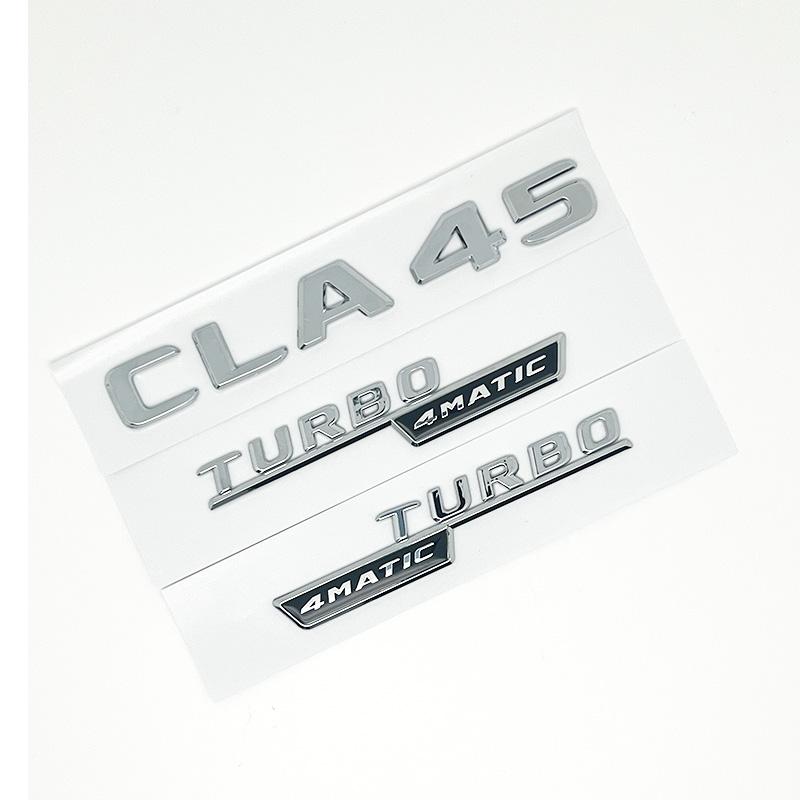 3D ABS Black CLA45 Logo TURBO 4MATIC Badge Car Rear Star Sticker Trunk AMG Emblem For Mercedes Benz CLA 45 AMG W117 Accessories BC2