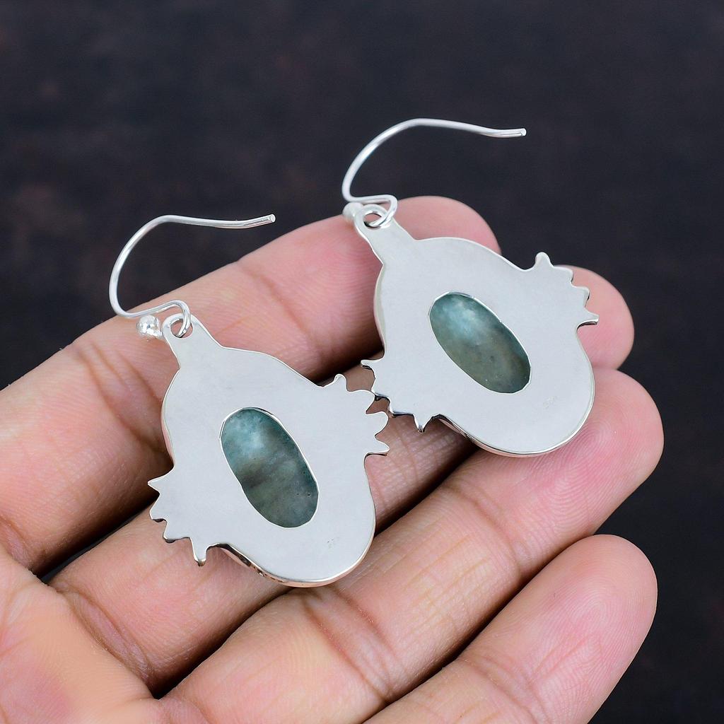 Серьги из амазонита, оригинальные серьги с драгоценными камнями, элегантные ювелирные изделия, серьги из стерлингового серебра 925 пробы, серьги-подвески ручной работы, свадебные украшения, подарки для мамы