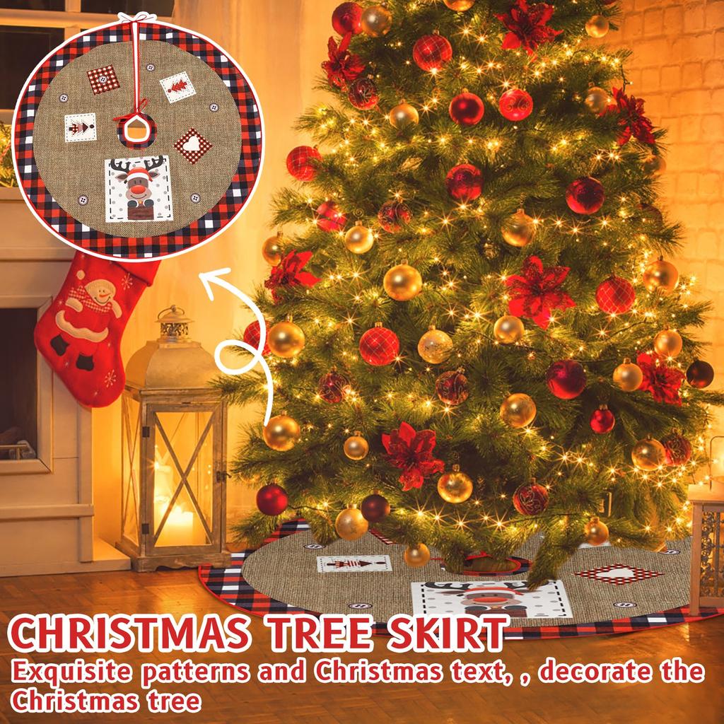 Christmas Tree Skirt Creative Exquisite Printing Santa Clauss Tree Bottom Decoration Christmas Supplies Ornaments