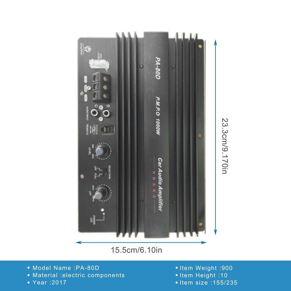 12 В Универсальная 1000 Вт Плата усилителя PA-80D Моно Автомобильные Аудио Усилители Мощные Басовые Сабвуферы Усиление Звука Для Автомобиля Моди