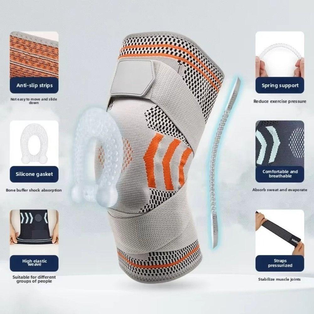 Spring Support Basketball Straps Silicone Knee Pads Leg Warmers Durable Sports Knee Pads
