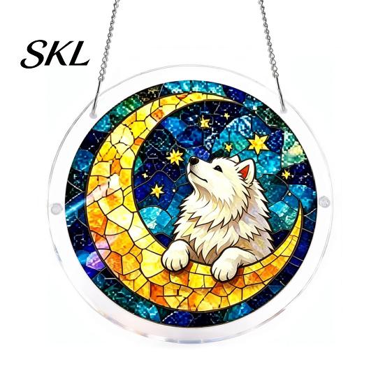 Home Decor Puzzle Gift Acrylic Suncatcher, Colorful Window Hanging, 7.48 Inch Sun Catcher Stained Glass Decoration Ornament, Ideal for Gifting