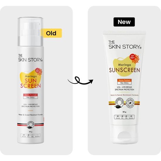 The Skin Story Moringa Sunscreen SPF 50 | Широкий спектр защиты от UVA и UVB лучей | Для мужчин и женщин | Формула против старения | Для всех типов кожи 40 г