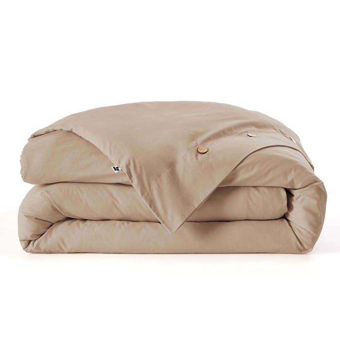 Housse de couette en percale 240 x 260 cm beige ficelle Perrine