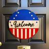 4TH of July Welcome Door Sign Front Wreaths for Memorial Day Party