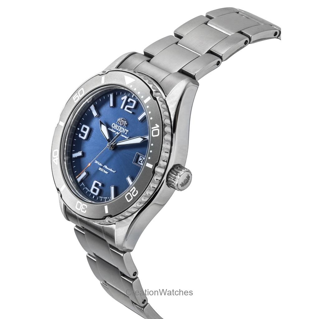 Orient Мужские часы Mako III из нержавеющей стали с синим циферблатом и солнечными батареями RA-WJ0002L 200M