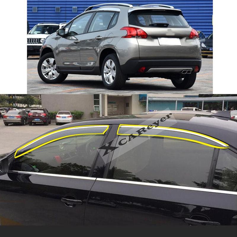 Для Peugeot 2008 2014 2015 2016 2017 2018 Автомобильная Стайлинг-Наклейка на Кузов Пластиковый Дефлектор Ветрового Стекла Дождевик/Солнцезащитный Козырек Вентиляционное Отверстие