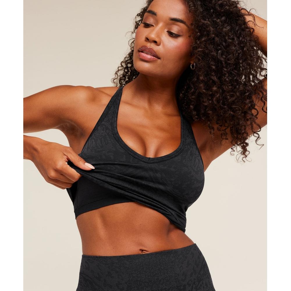 Gymshark Адапт Топ-майка Animal X Whitney с поддерживающим бюстгальтером Черный    Асфальтовый серый B5c7o Bdqr