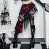 AltGoth Harajuku Гранж Готическая юбка Женская уличная одежда Панк Темная клетчатая лоскутная нестандартная юбка Y2k E-girl Эмо Альтернативная юбка