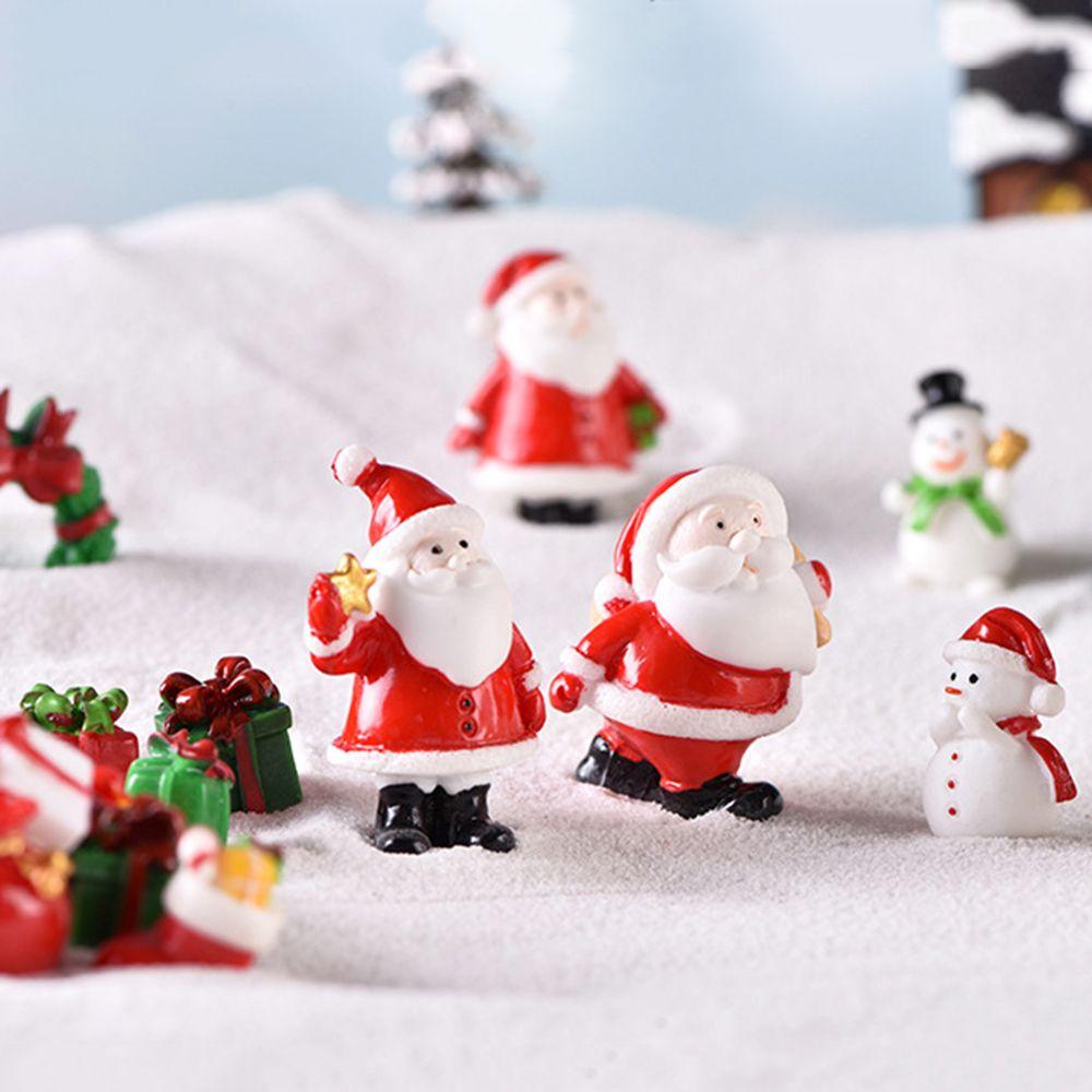Home Decor Fairy Garden Snowman Figurine Mini Santa Claus Christmas Decorations Xmas Ornament