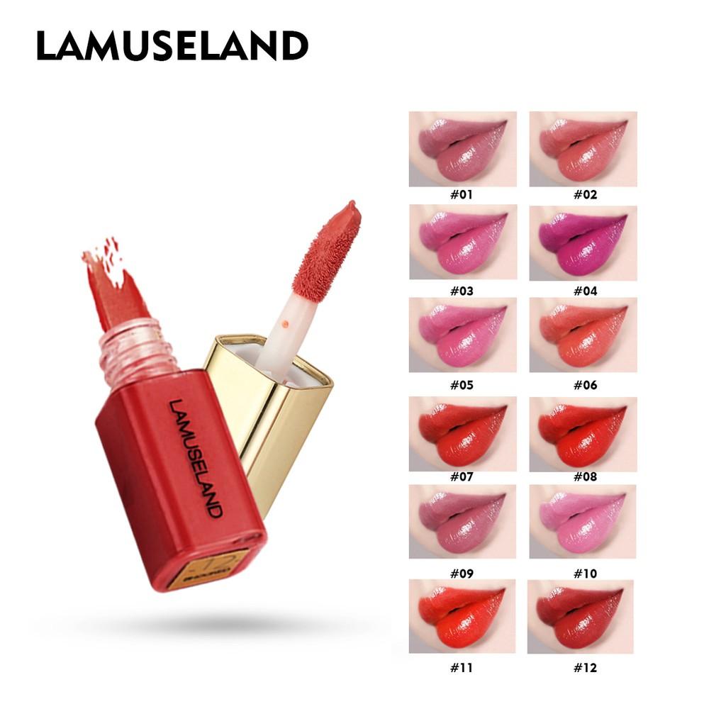 LAMUSELAND 12 Colors Cute Mini Velvet Moisture Lip Gloss Nutritious Liquid Lipstick 3.5g