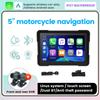 5-дюймовая GPS-навигация для мотоцикла с Carplay, портативный плеер, Moto, двойной Bluetooth, передняя камера, видеорегистратор, беспроводной Android Auto, водонепроницаемость IP67