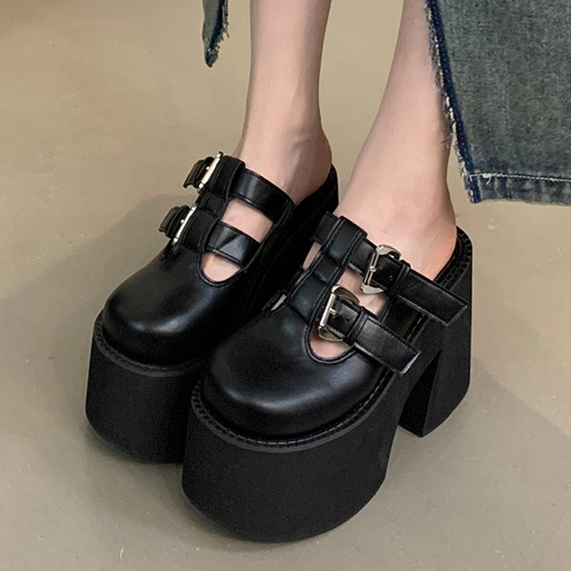 Fashion New Style Luxury Women's Slippers for Large-sized Women Wear Slippers of Size 34-43 Summer 11cm Thick-bottomed Zapatos Mujer