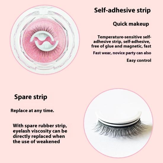 1 пара самоклеящихся накладных ресниц многоразового использования, естественный вид, тонкие, пушистые, синтетические накладные ресницы ручной работы, полоски, женские инструменты для макияжа глаз