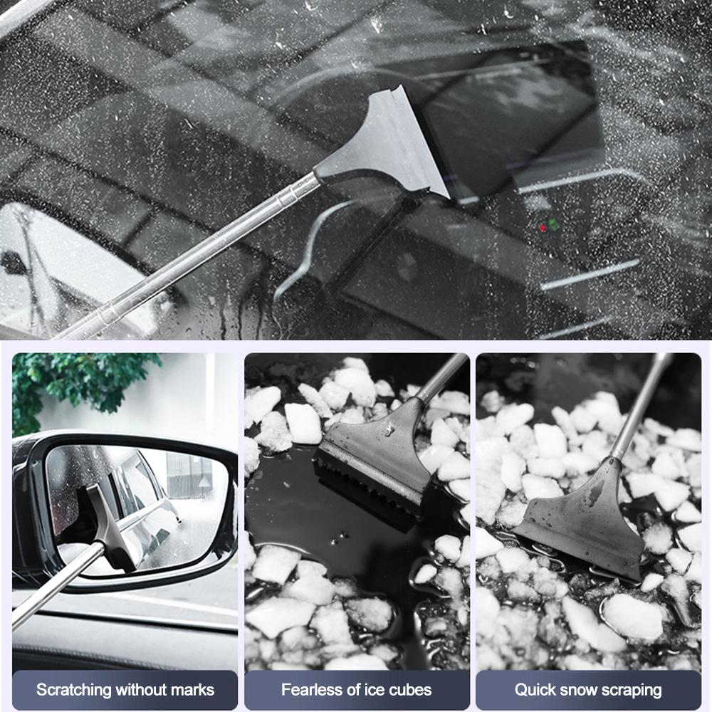 Multifunctional Car Scraper Window Wiper Extendable Glass Brush Squeegee for Car Windshield Rearview Mirror Cleaning Tools