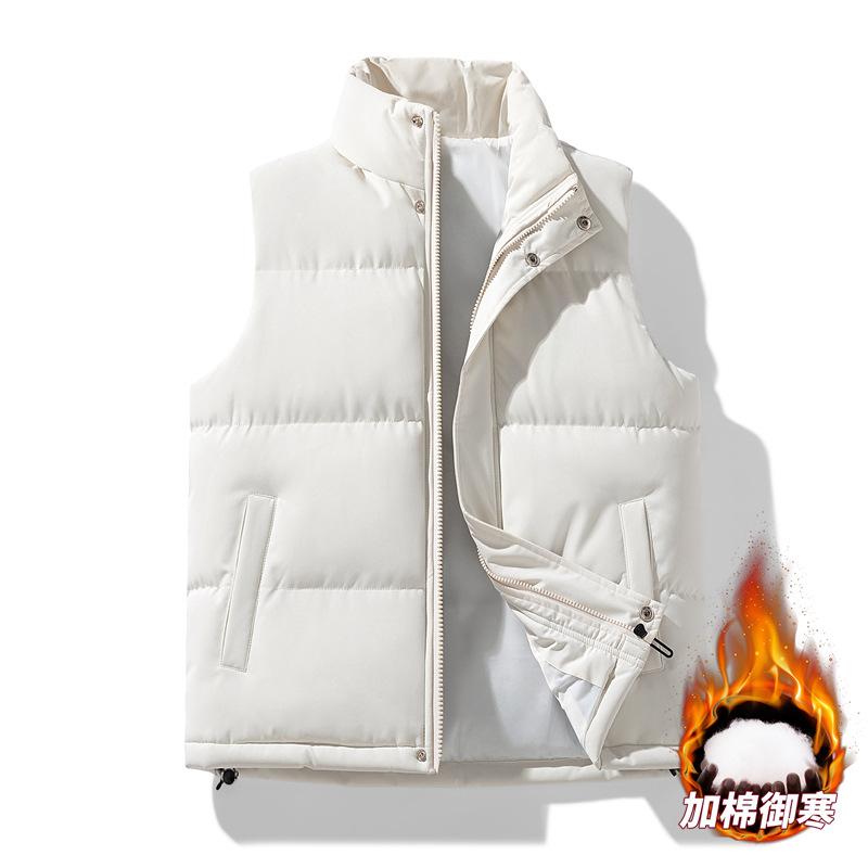Cotton Vest Men's and Women's Autumn and Winter Thickened Thermal Stand-up Collar Vest Solid Color Vest Casual Jacket Vest