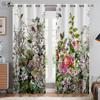 Beautiful Butterfly Flower 3D Printed Curtains French American Retro Pastoral Bedroom Living Room Study Decorative Curtains 2PCS