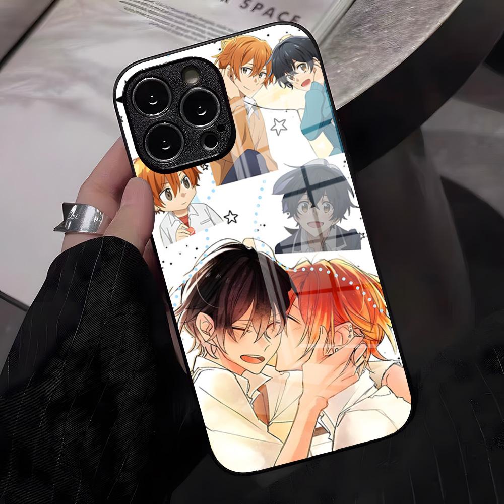 Чехол для телефона с персонажами аниме Сасаки и Мияно для iPhone 17 Pro Max 16 15 14 Pro Max 13 11 X Xs Xr 8 7Plus Стеклянная крышка