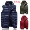 Autumn Winter Men Casual Stand Collar Sleeveless Coat Fashion Solid Zipper Warm Vest Coat Size:S-6XL