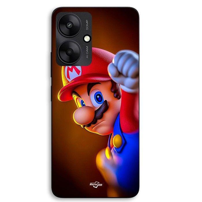Coque de téléphone - MANIACASE - Xiaomi Redmi 13C 5G - Silicone TPU - Motif Super Mario - Noir