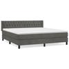 3131154 vidaXL Lit à sommier tapissier et matelas Gris foncé 180x200cm Velours