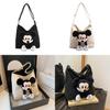 Mickey Mouse Canvas Shoulder Bag With Zipper Closure For Daily Casual Wear