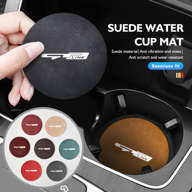 Car Anti Slip Mat Coaster Water Cup Slot Decorate Accessories For KIA gt gtline Xline ceed Forte RIO STINGER Seltos K3 K4