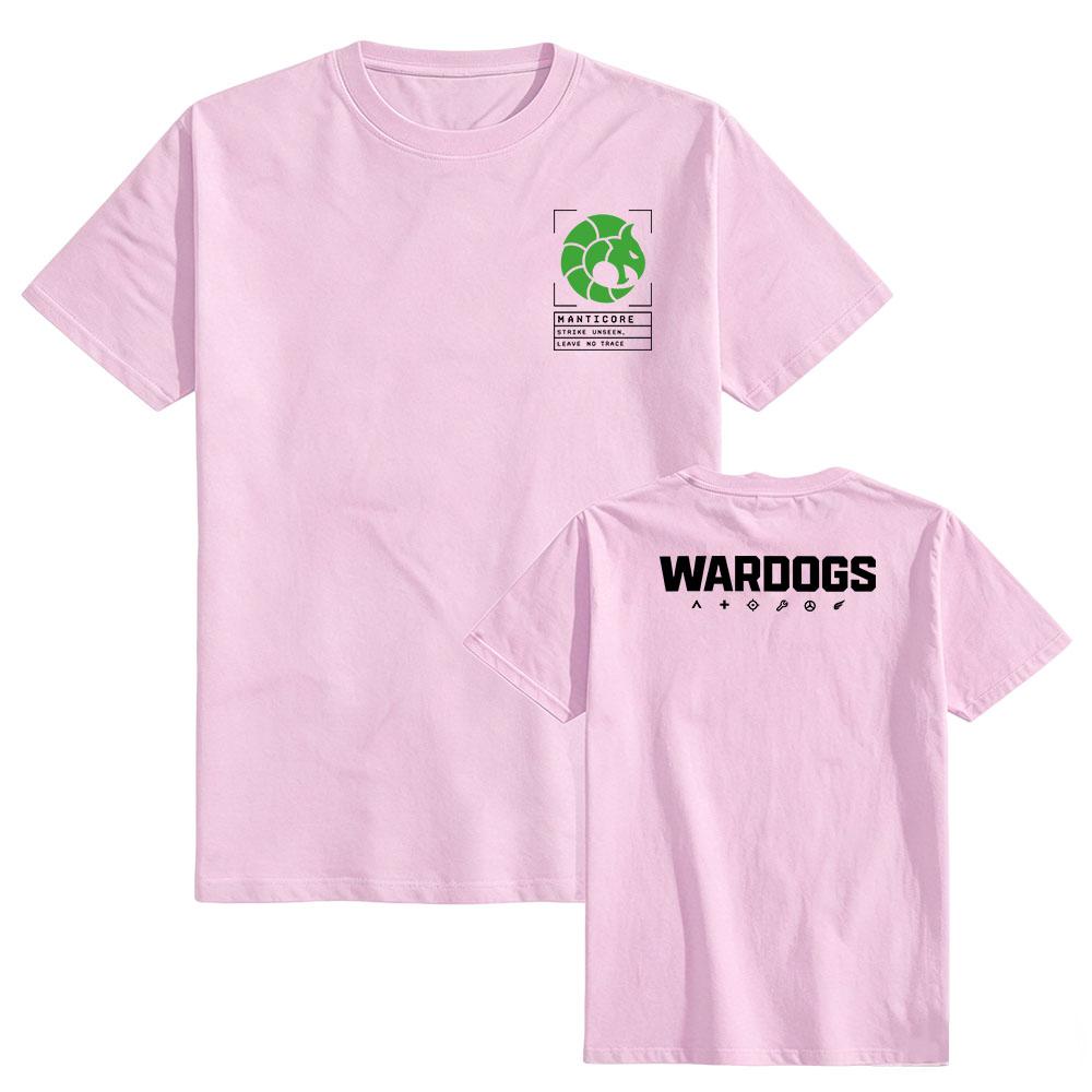 WARDOGS MANTICORE GREEN VALKYRA RED LONESTAR BLUE Футболка С коротким рукавом Летняя С круглым вырезом Унисекс Уличная одежда Графический принт Мерч Футболки