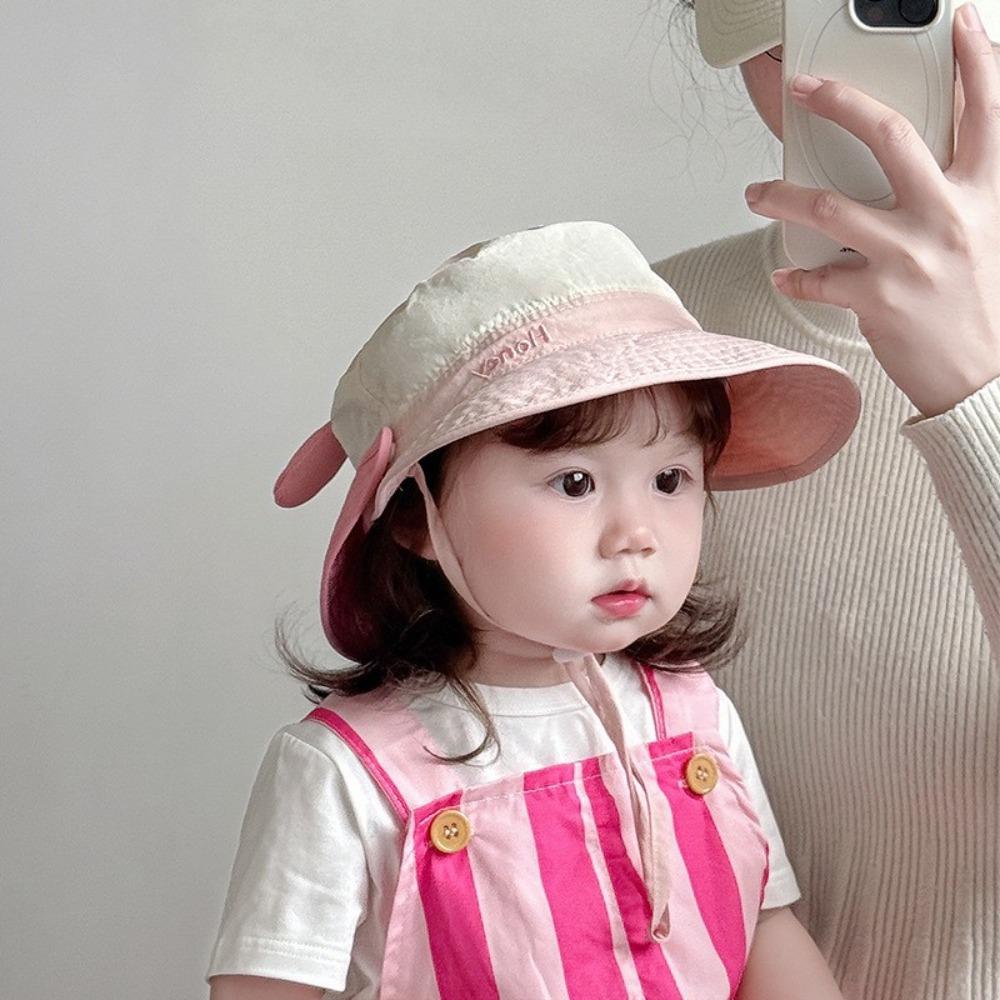 Хлопковая детская шляпа от солнца Мультяшная шляпа-ведро с кроликом Милая кепка с козырьком Детская