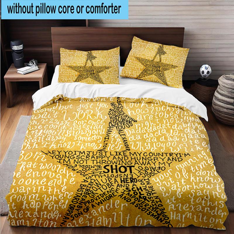 3PCS Star Hamilton Art 3pcs Bedding,Including 3PCS Duvet Cover And 2pcs Pillowcases Perfect for Christmas,Ideal for Bedroom, Dormitory