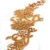 HOT WRA-1006 Keering Hotsale Elegant Gold Handmade Long Clause for Bridal Wedding Dress Beaded Bodice Patch Rhinestone