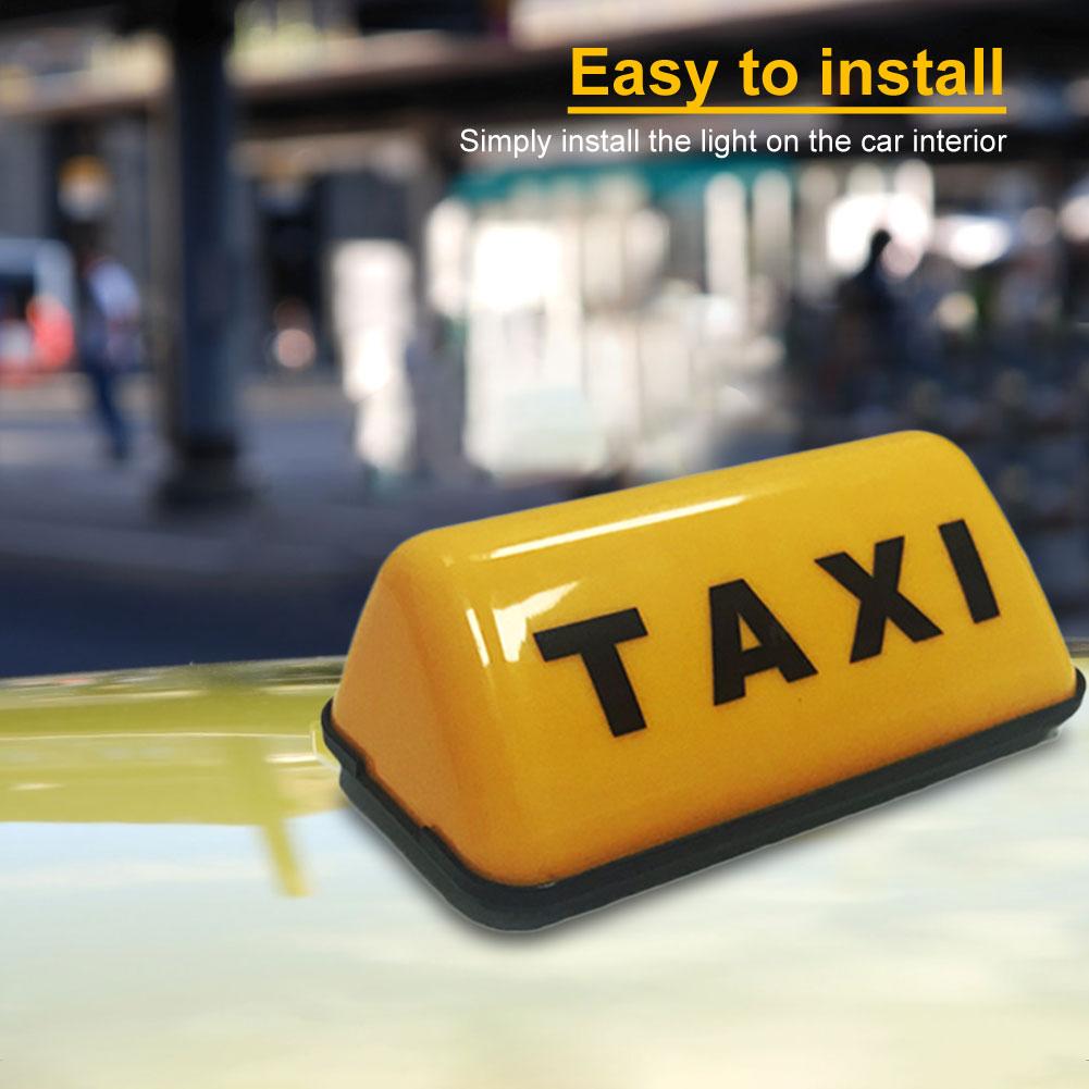 12V Fashion Taxi Sign Light with Adhesive Base Taxi Top Light 3W Taxi Dome Light White/Yellow Roof Top Topper Super Bright