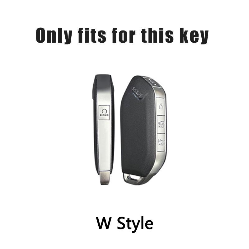 AAOD1 Metal Leather Car Key Cover Fob Case Shell for Kia Picanto Sorento MQ4 Carnival KA4 Morning K5 Carens EV9 Seltos 2024 2025