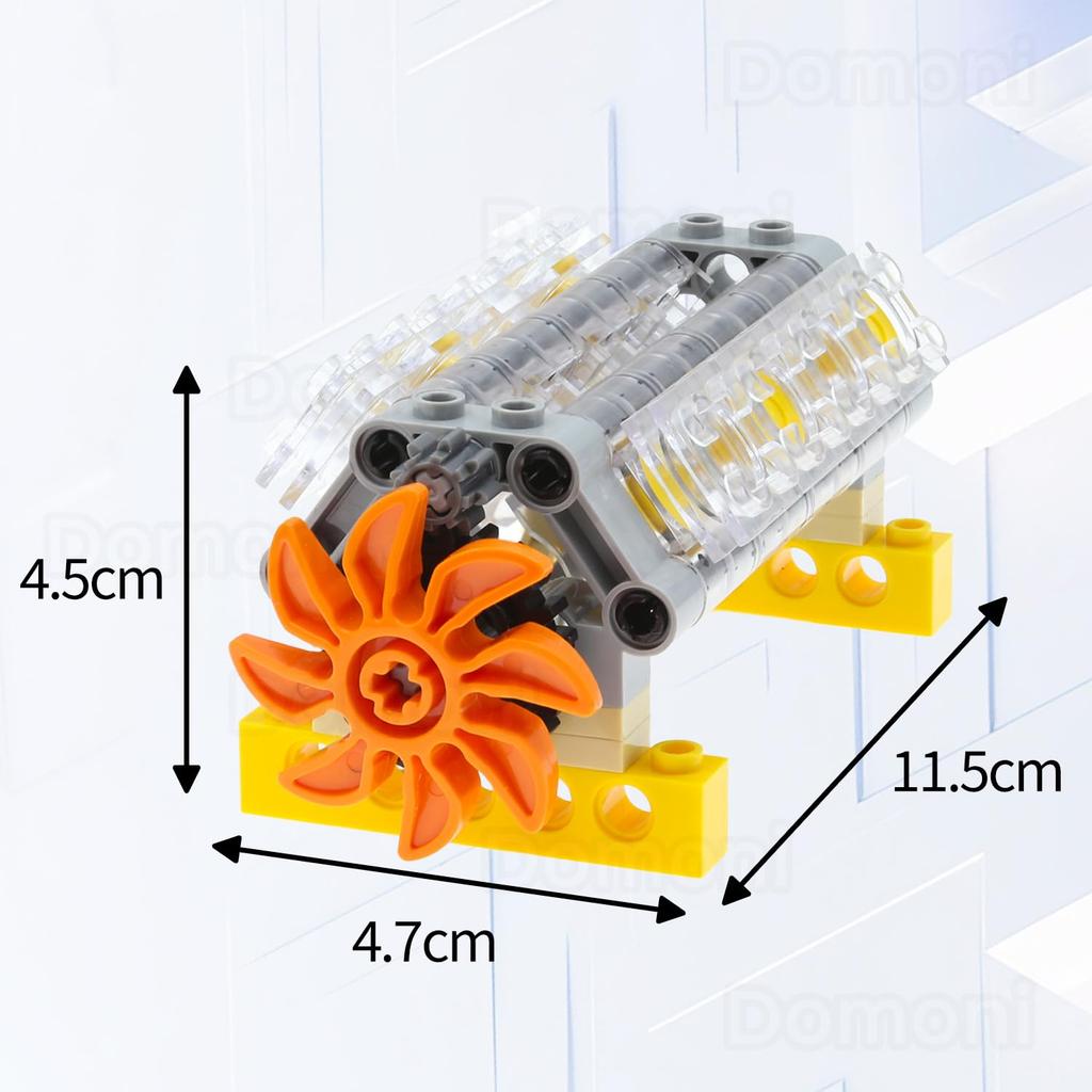 Комплект двигателя с коленчатым валом Domoni с шатунами и головками цилиндров - Детали в стиле V8, Полностью совместимые с проектами MOC, STEM-конструкторами,