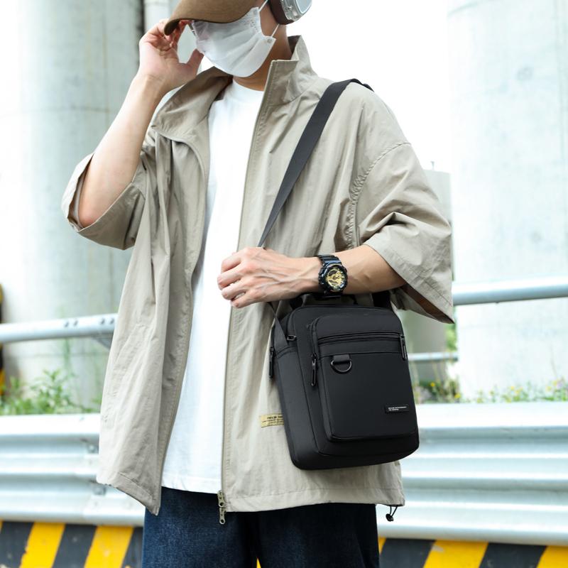 Мужская водонепроницаемая наплечная сумка - Большая вместимость, деловая/для отдыха, кроссбоди с многослойными карманами