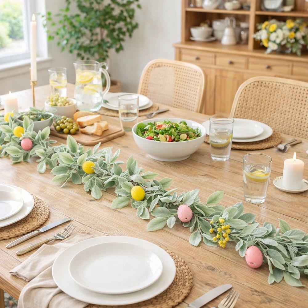 Handmade Easter Egg Garland Realistic Spring Vine Garland Indoor Wall Hanging