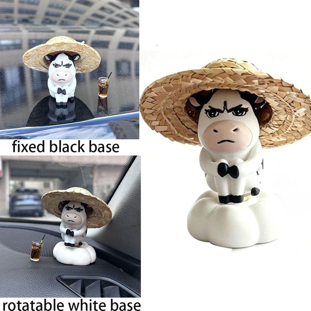 Cute Grass Cow Figure Ugly-cute Car Ornament Emo Center Console Decoration Center Console